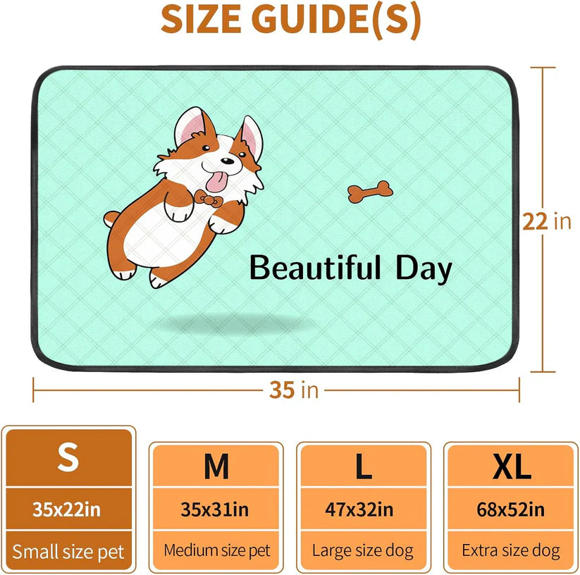 Premium Reusable Dog Pee Pads (35x22in) – Ultra Absorbent, Waterproof & Non-Slip – Ideal for Puppy Training, Crates & Whelping Areas