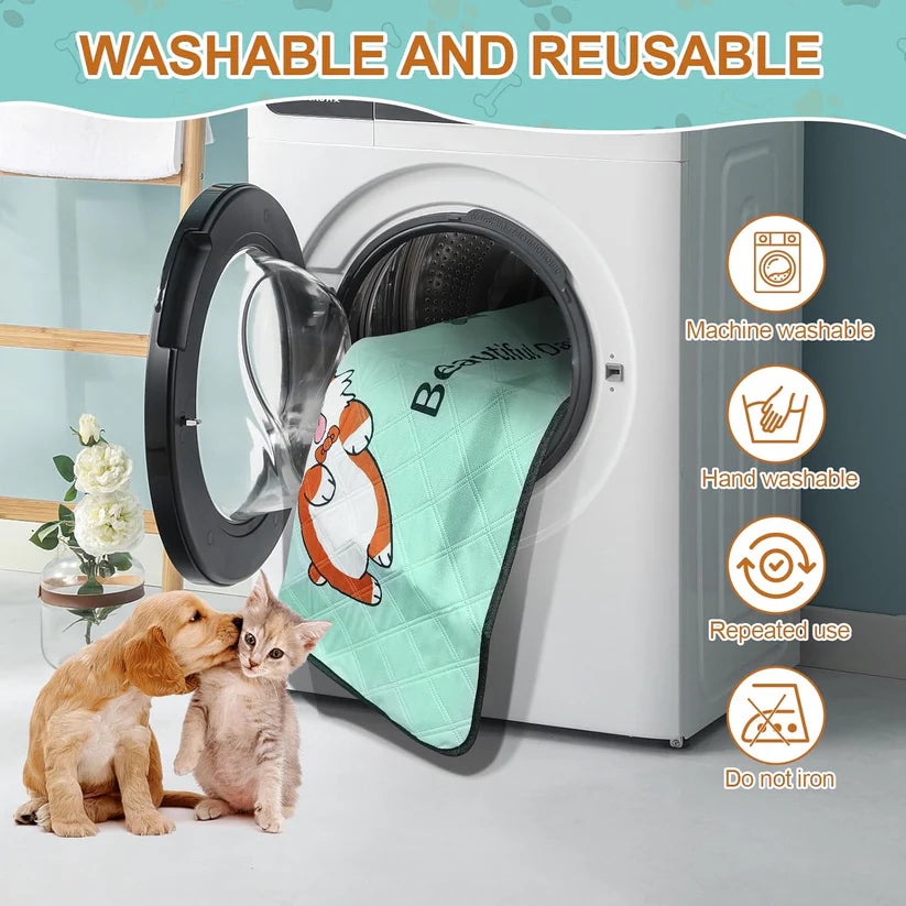 Premium Reusable Dog Pee Pads (35x22in) – Ultra Absorbent, Waterproof & Non-Slip – Ideal for Puppy Training, Crates & Whelping Areas
