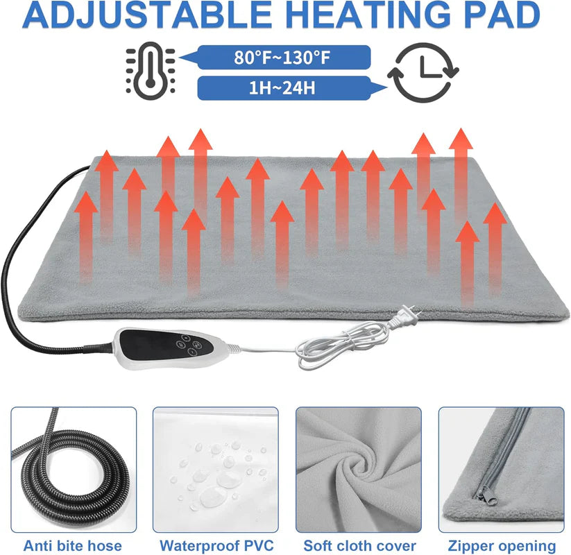 Heated Cat House for Indoor & Outdoor Use – Foldable Waterproof Bed with Smart Thermostat & Cozy Windows – Includes Removable Heating Pad for Cats & Puppies