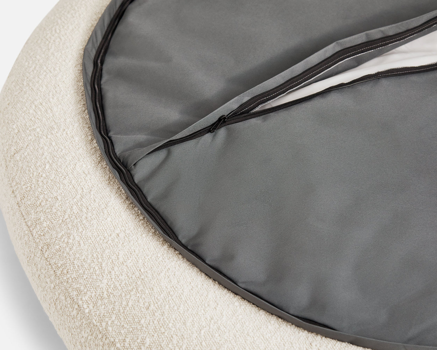 Dream Paws Teddy Bouclé Bed – Large Almond White Luxury Dog & Cat Bed